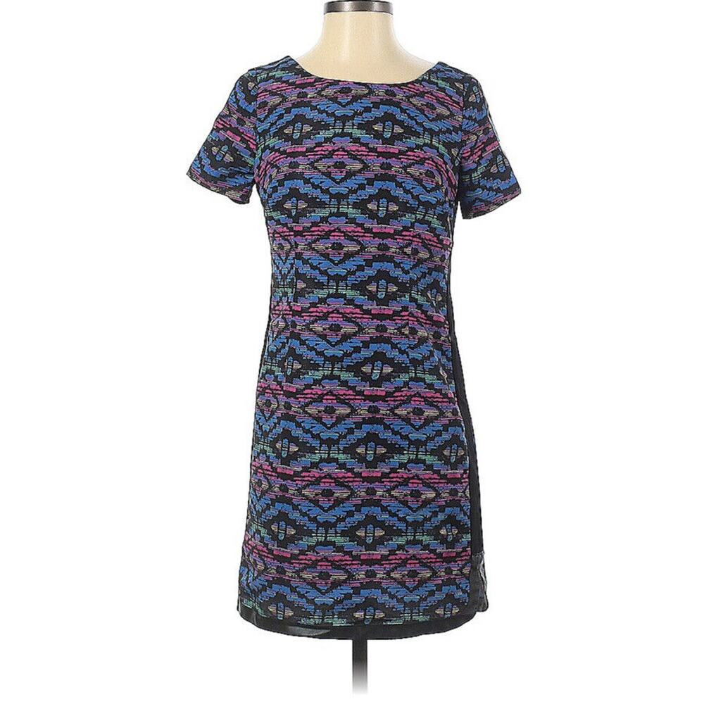 Plenty by Tracy Reese Anthropologie Dress Aztec Southwestern Faux Leather Trim 2